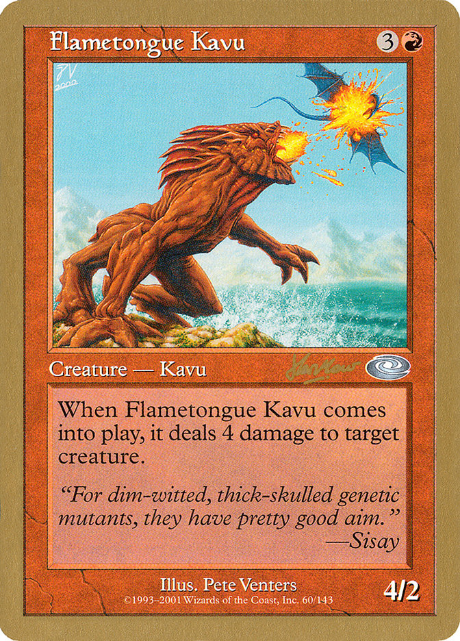 Flametongue Kavu (Sim Han How) [World Championship Decks 2002] | Cards and Coasters CA