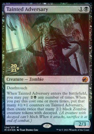 Tainted Adversary [Innistrad: Midnight Hunt Prerelease Promos] | Cards and Coasters CA