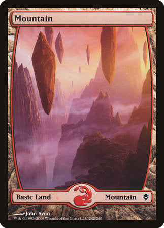 Mountain (242) - Full Art [Zendikar] | Cards and Coasters CA