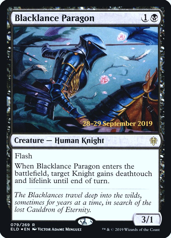 Blacklance Paragon  [Throne of Eldraine Prerelease Promos] | Cards and Coasters CA