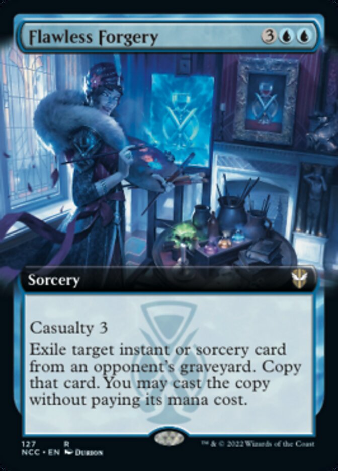Flawless Forgery (Extended Art) [Streets of New Capenna Commander] | Cards and Coasters CA