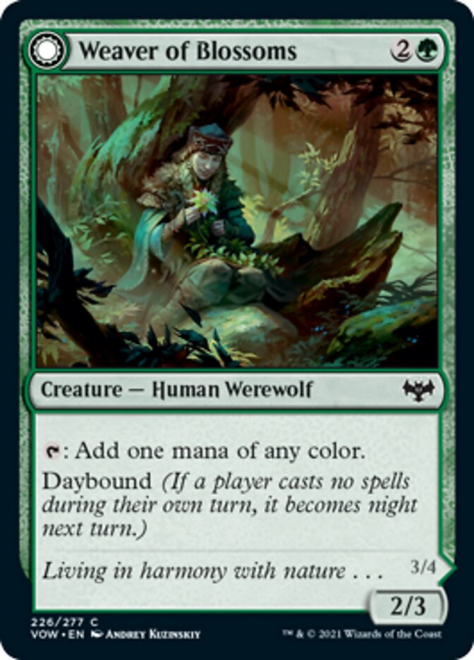 Weaver of Blossoms // Blossom-Clad Werewolf [Innistrad: Crimson Vow] | Cards and Coasters CA