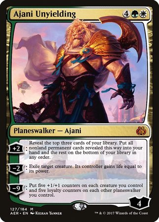 Ajani Unyielding [Aether Revolt] | Cards and Coasters CA