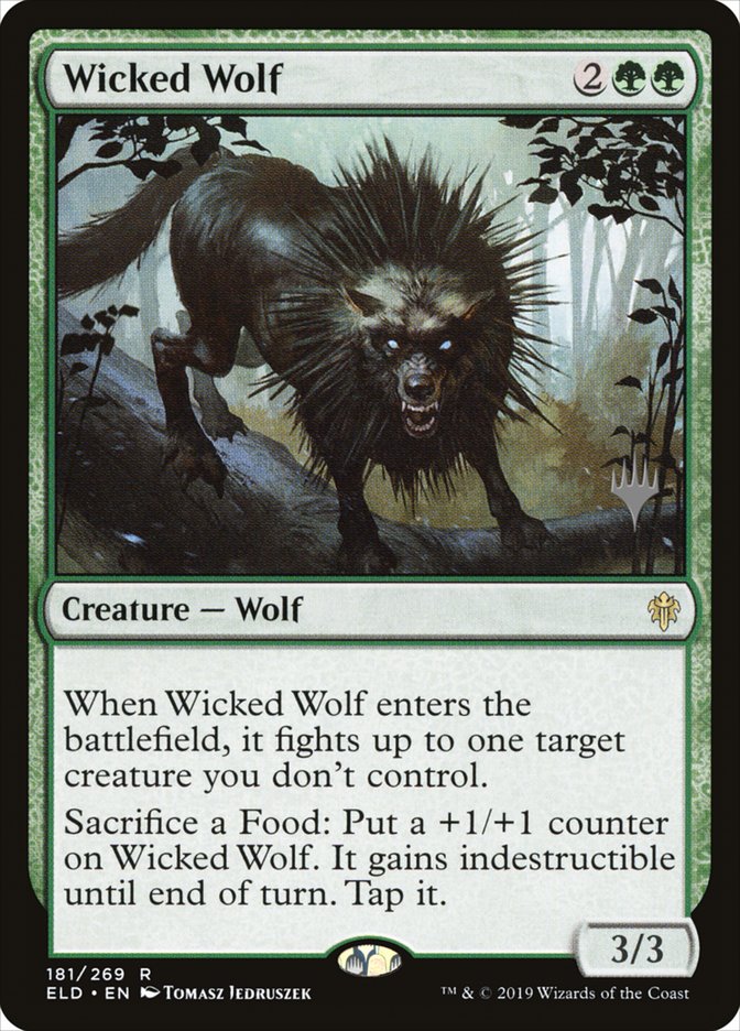 Wicked Wolf (Promo Pack) [Throne of Eldraine Promos] | Cards and Coasters CA