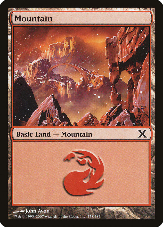 Mountain (378) [Tenth Edition] | Cards and Coasters CA