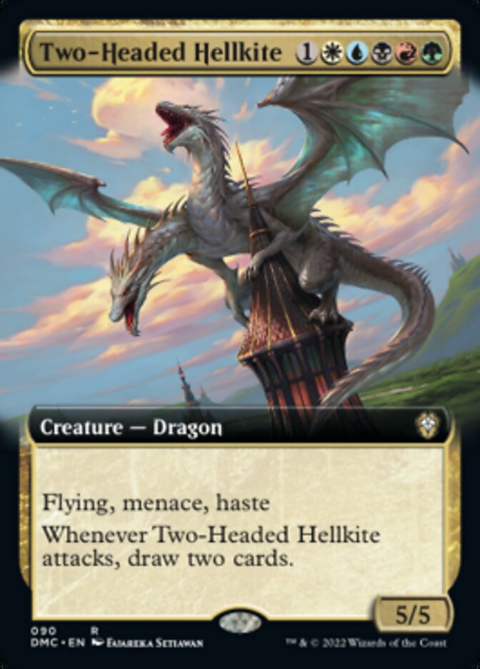 Two-Headed Hellkite (Extended Art) [Dominaria United Commander] | Cards and Coasters CA