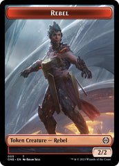 Rebel // Goblin Double-Sided Token [Phyrexia: All Will Be One Commander Tokens] | Cards and Coasters CA