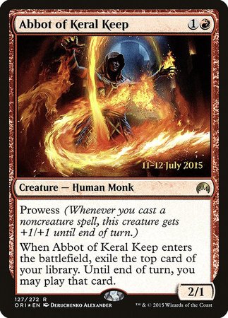 Abbot of Keral Keep [Magic Origins Promos] | Cards and Coasters CA