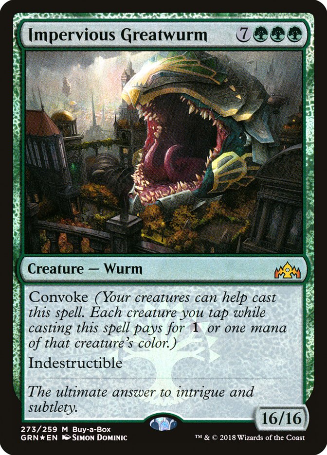 Impervious Greatwurm (Buy-A-Box) [Guilds of Ravnica] | Cards and Coasters CA