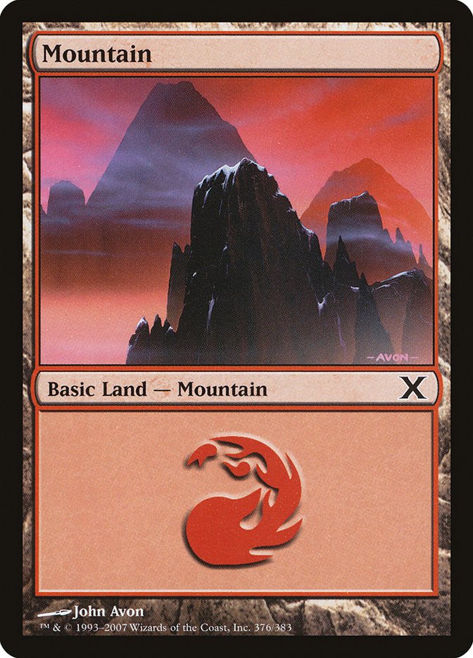 Mountain (376) [Tenth Edition] | Cards and Coasters CA