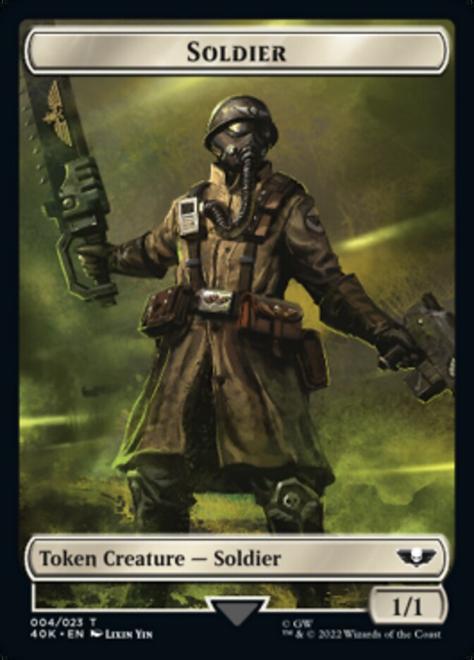 Soldier (004) // Vanguard Suppressor Double-sided Token (Surge Foil) [Universes Beyond: Warhammer 40,000 Tokens] | Cards and Coasters CA