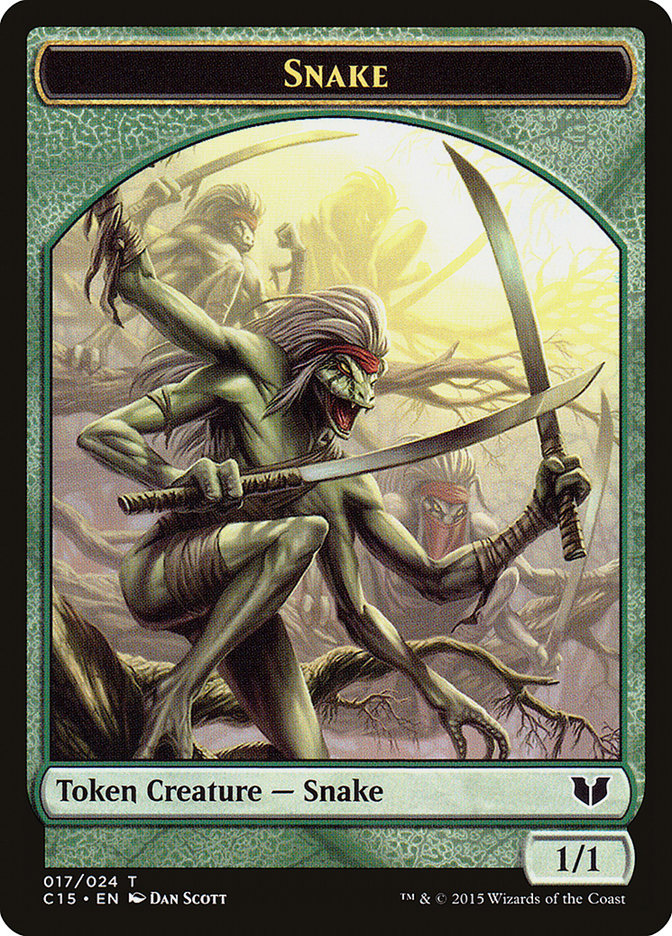 Snake Token (017/024) [Commander 2015 Tokens] | Cards and Coasters CA