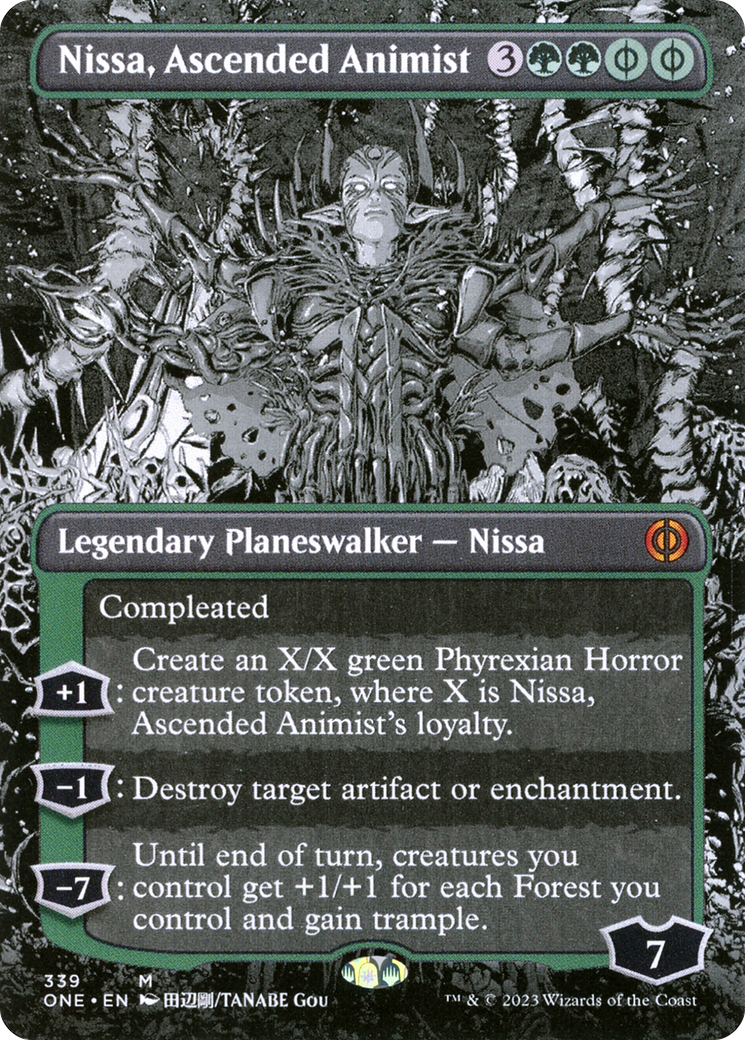 Nissa, Ascended Animist (Borderless Manga) [Phyrexia: All Will Be One] | Cards and Coasters CA