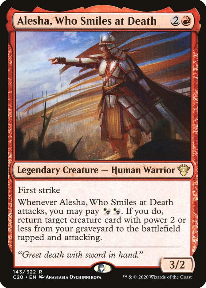 Alesha, Who Smiles at Death [Commander 2020] | Cards and Coasters CA