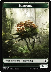 Saproling // Morph Double-sided Token [Commander 2019 Tokens] | Cards and Coasters CA