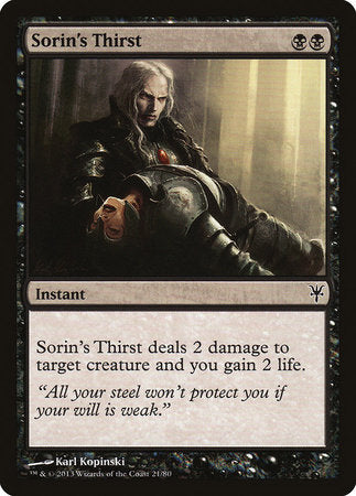 Sorin's Thirst [Duel Decks: Sorin vs. Tibalt] | Cards and Coasters CA