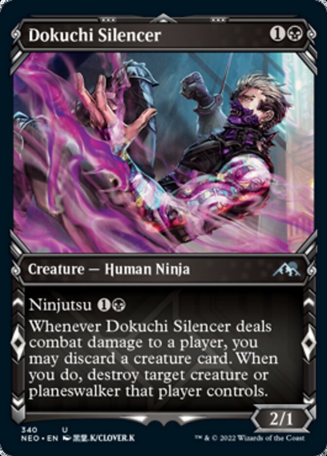 Dokuchi Silencer (Showcase Ninja) [Kamigawa: Neon Dynasty] | Cards and Coasters CA