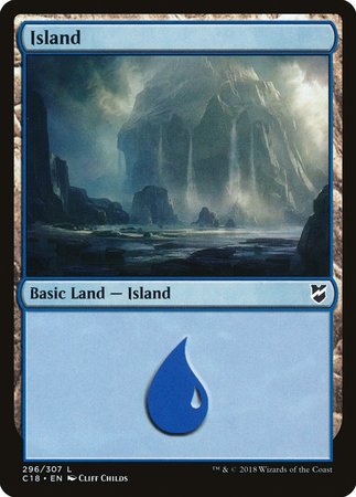 Island (296) [Commander 2018] | Cards and Coasters CA