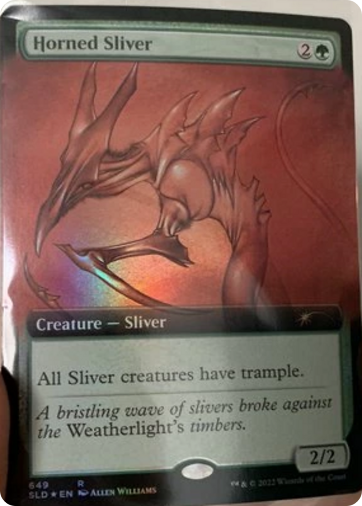 Horned Sliver (Extended Art) [Secret Lair Drop Promos] | Cards and Coasters CA