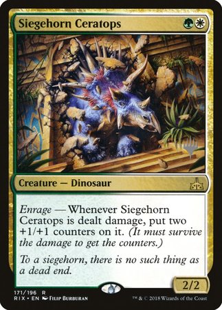 Siegehorn Ceratops [Rivals of Ixalan Promos] | Cards and Coasters CA