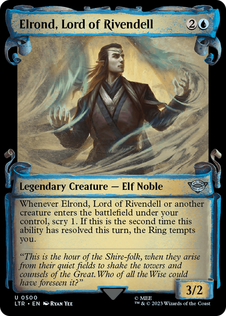 Elrond, Lord of Rivendell [The Lord of the Rings: Tales of Middle-Earth Showcase Scrolls] | Cards and Coasters CA