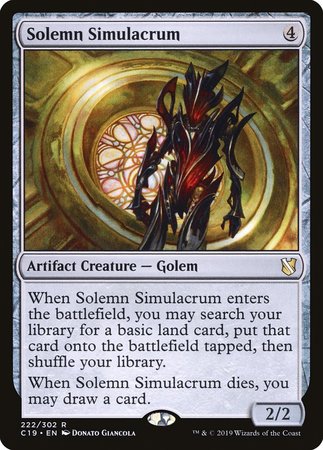 Solemn Simulacrum [Commander 2019] | Cards and Coasters CA