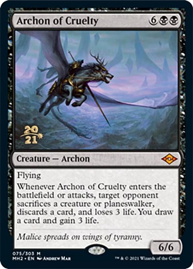 Archon of Cruelty [Modern Horizons 2 Prerelease Promos] | Cards and Coasters CA