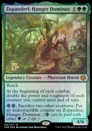 Zopandrel, Hunger Dominus [Phyrexia: All Will Be One Prerelease Promos] | Cards and Coasters CA