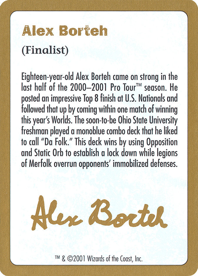 Alex Borteh Bio [World Championship Decks 2001] | Cards and Coasters CA