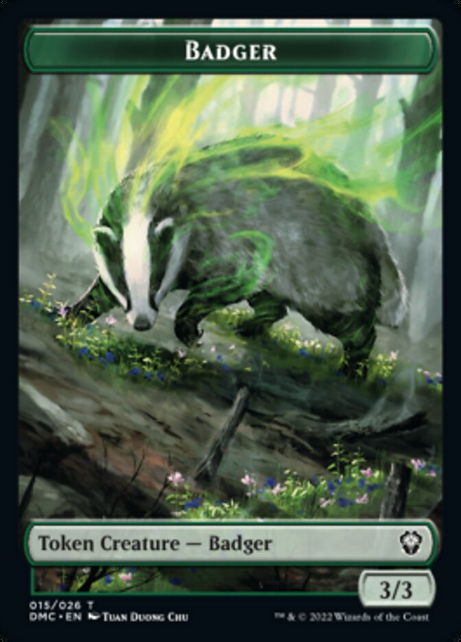 Bird (002) // Badger Double-sided Token [Dominaria United Tokens] | Cards and Coasters CA