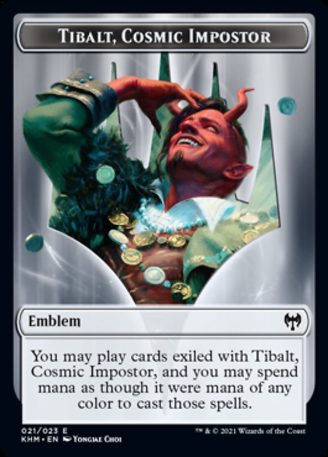 Emblem - Tibalt, Cosmic Impostor [Kaldheim] | Cards and Coasters CA