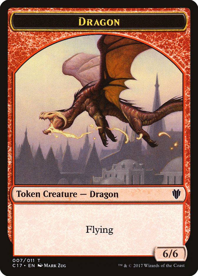 Cat Dragon // Dragon (007) Double-sided Token [Commander 2017 Tokens] | Cards and Coasters CA