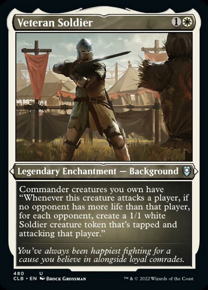 Veteran Soldier (Foil Etched) [Commander Legends: Battle for Baldur's Gate] | Cards and Coasters CA