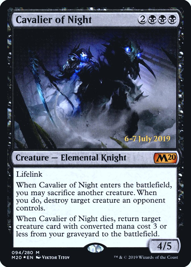 Cavalier of Night  [Core Set 2020 Prerelease Promos] | Cards and Coasters CA