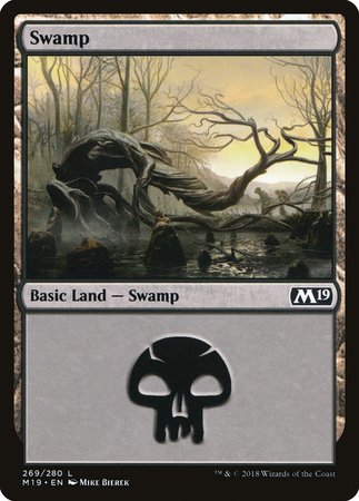 Swamp (269) [Core Set 2019] | Cards and Coasters CA