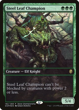 Steel Leaf Champion [Dominaria Promos] | Cards and Coasters CA
