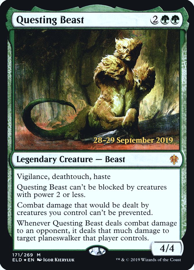 Questing Beast  [Throne of Eldraine Prerelease Promos] | Cards and Coasters CA