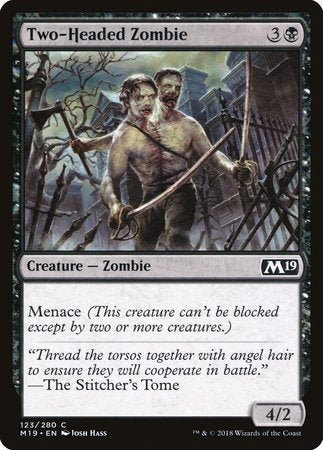 Two-Headed Zombie [Core Set 2019] | Cards and Coasters CA