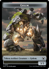 Golem // Clue Double-Sided Token [March of the Machine Commander Tokens] | Cards and Coasters CA