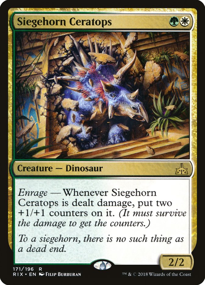 Siegehorn Ceratops [Rivals of Ixalan] | Cards and Coasters CA