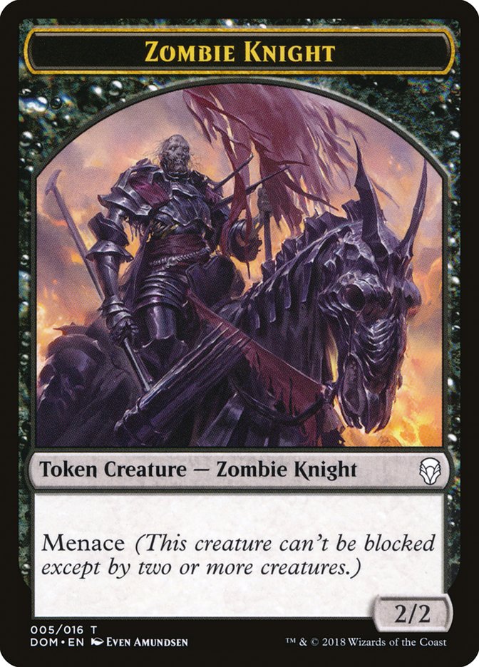 Zombie Knight [Dominaria Tokens] | Cards and Coasters CA
