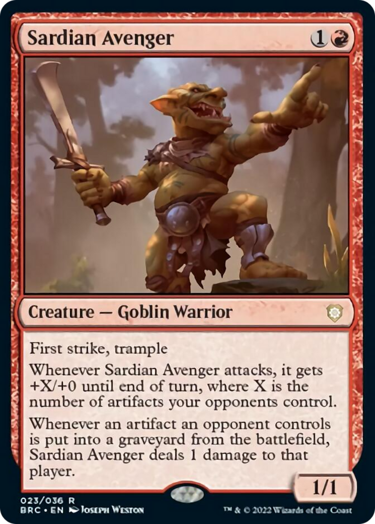 Sardian Avenger [The Brothers' War Commander] | Cards and Coasters CA