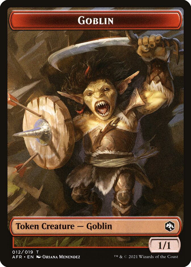 Goblin (012) // Blood (017) Double-sided Token [Challenger Decks 2022 Tokens] | Cards and Coasters CA