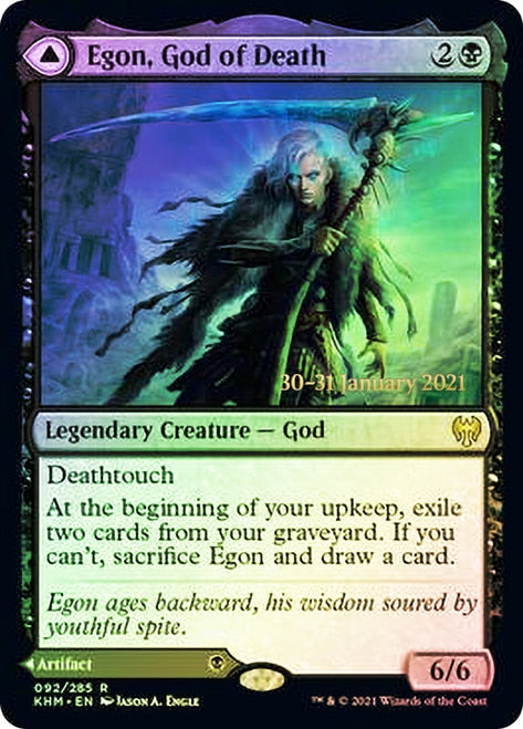 Egon, God of Death // Throne of Death  [Kaldheim Prerelease Promos] | Cards and Coasters CA