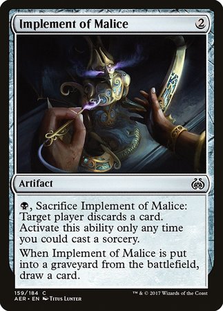 Implement of Malice [Aether Revolt] | Cards and Coasters CA