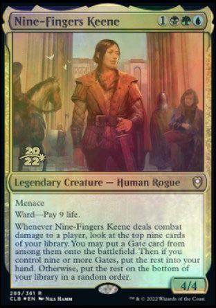 Nine-Fingers Keene [Commander Legends: Battle for Baldur's Gate Prerelease Promos] | Cards and Coasters CA