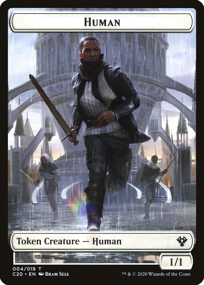 Human // Treasure Double-sided Token [Commander 2020 Tokens] | Cards and Coasters CA