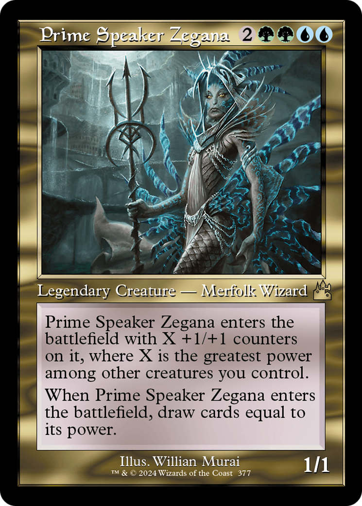 Prime Speaker Zegana (Retro Frame) [Ravnica Remastered] | Cards and Coasters CA