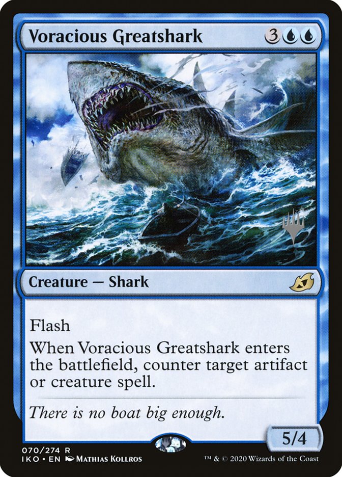 Voracious Greatshark (Promo Pack) [Ikoria: Lair of Behemoths Promos] | Cards and Coasters CA