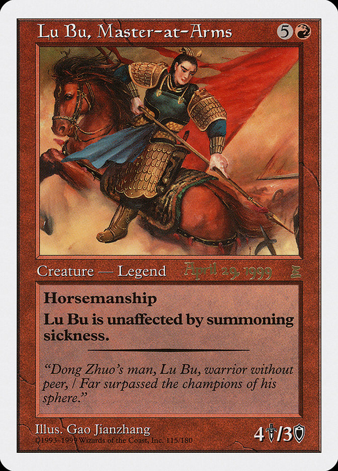 Lu Bu, Master-at-Arms (April 29, 1999) [Portal Three Kingdoms Promos] | Cards and Coasters CA